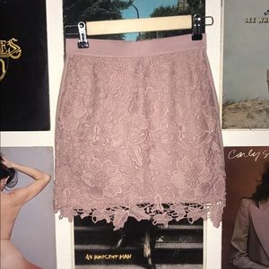 Floral crochet pencil skirt